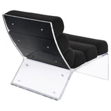 Serreta Boucle Upholstered Armless Accent Chair With Clear Acrylic Frame Black 903162 - Ella Furniture