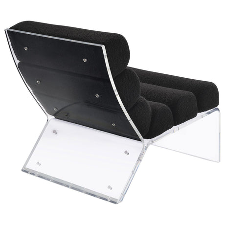 Serreta Boucle Upholstered Armless Accent Chair With Clear Acrylic Frame Black 903162 - Ella Furniture