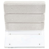 Serreta Boucle Upholstered Armless Accent Chair With Clear Acrylic Frame Ivory 903161 - Ella Furniture