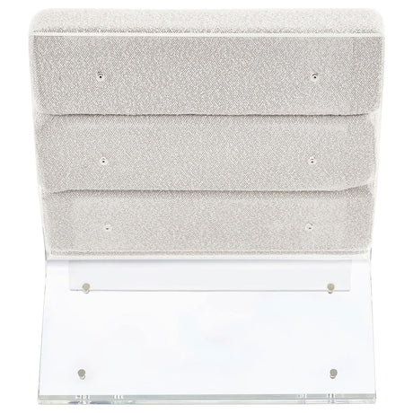 Serreta Boucle Upholstered Armless Accent Chair With Clear Acrylic Frame Ivory 903161 - Ella Furniture