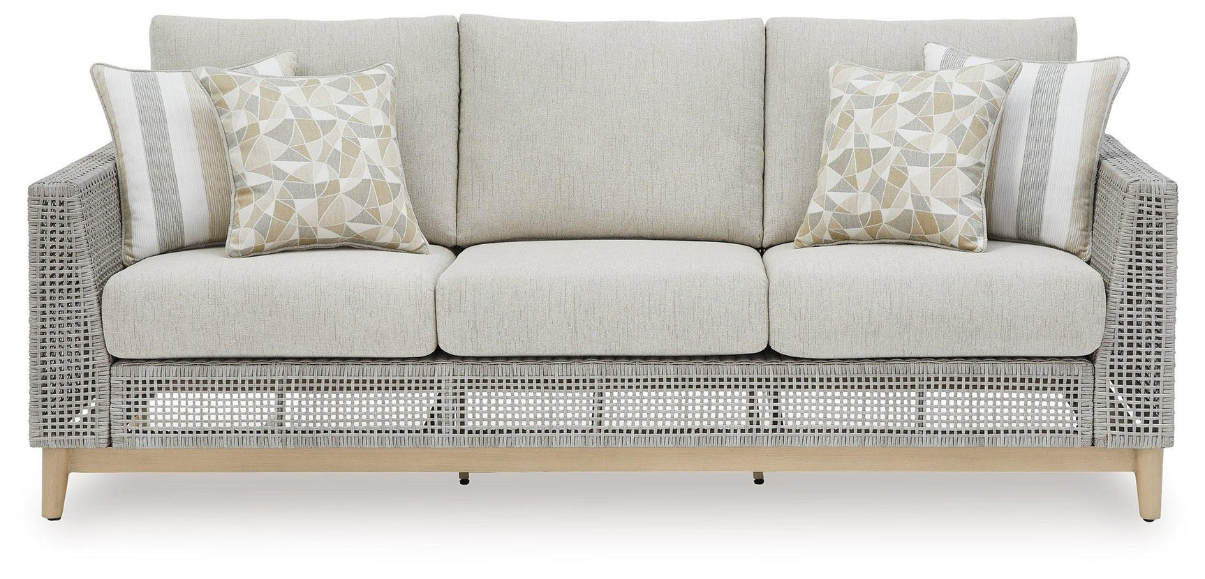 Seton Gray Creek Outdoor Sofa And 2 Chairs With Coffee Table - Ella Furniture