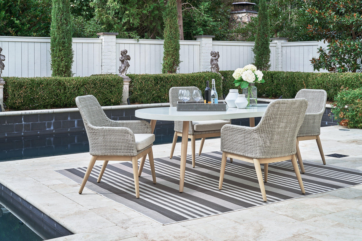 Seton White Creek Outdoor Dining Table And 4 Chairs - Ella Furniture