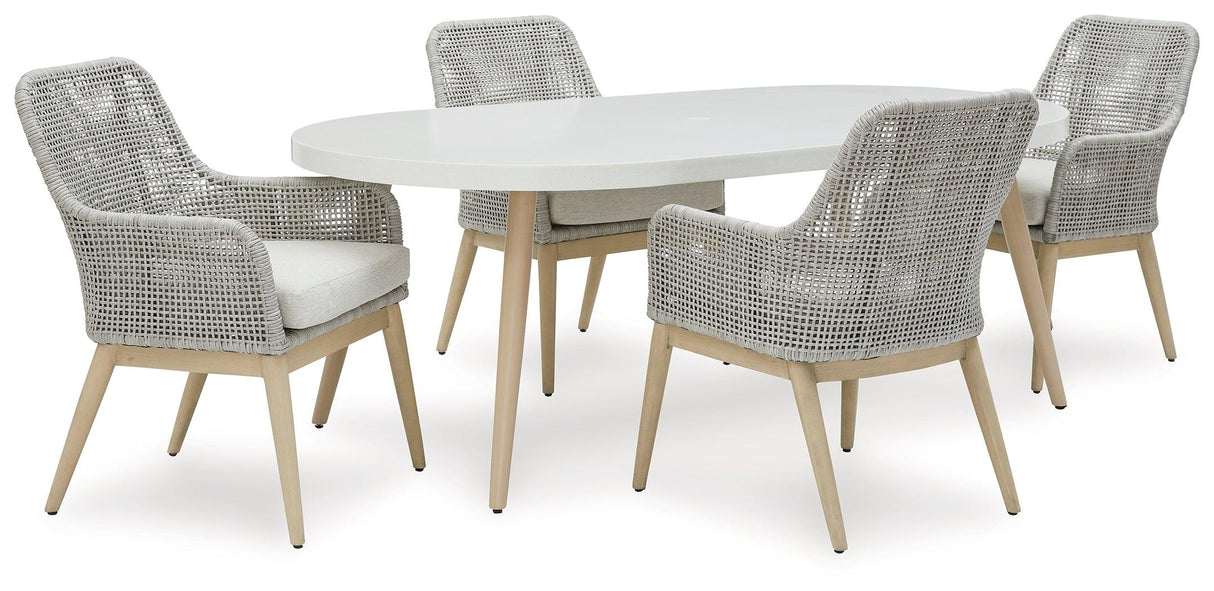 Seton White Creek Outdoor Dining Table And 4 Chairs - Ella Furniture