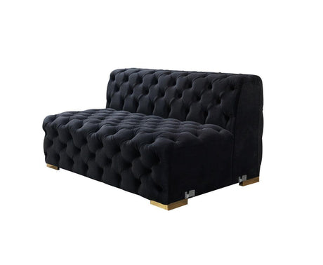 Seva Black Velvet Double Chaise Sectional - Ella Furniture
