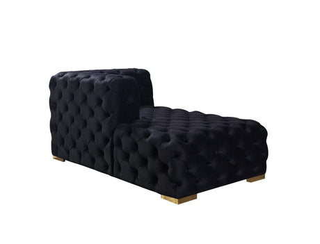 Seva Black Velvet Double Chaise Sectional - Ella Furniture