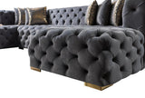 Seva Gray Velvet Double Chaise Sectional - Ella Furniture