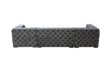 Seva Gray Velvet Double Chaise Sectional - Ella Furniture