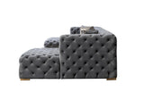 Seva Gray Velvet Double Chaise Sectional - Ella Furniture