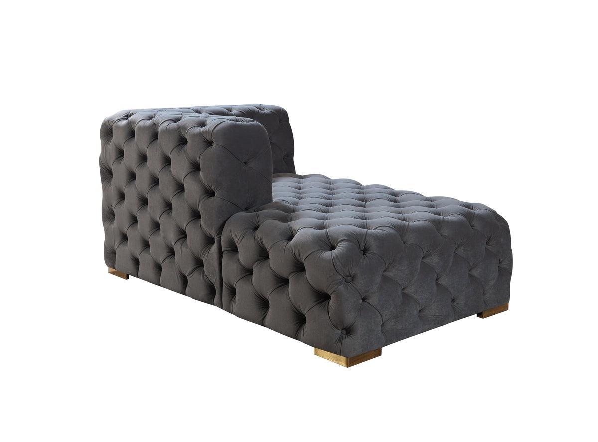 Seva Gray Velvet Double Chaise Sectional - Ella Furniture