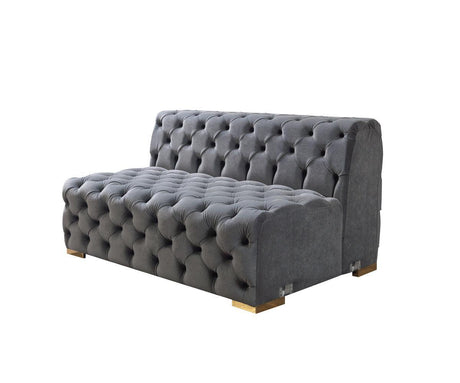 Seva Gray Velvet Double Chaise Sectional - Ella Furniture