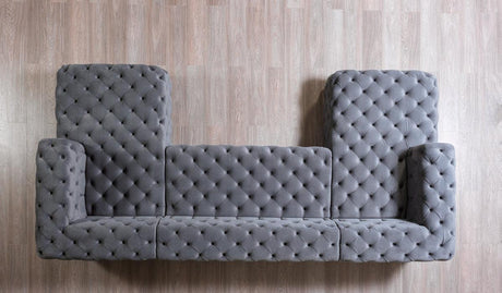 Seva Gray Velvet Double Chaise Sectional - Ella Furniture