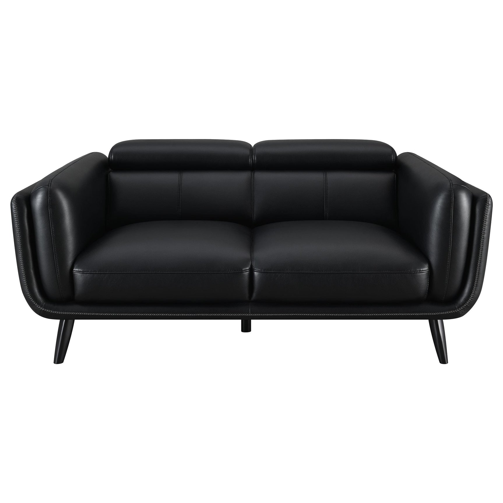 Shania Shania 2-piece Upholstered Low Back Sofa Set Black 509921-S2 - Ella Furniture