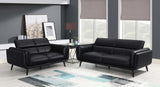 Shania Shania 2-piece Upholstered Low Back Sofa Set Black 509921-S2 - Ella Furniture