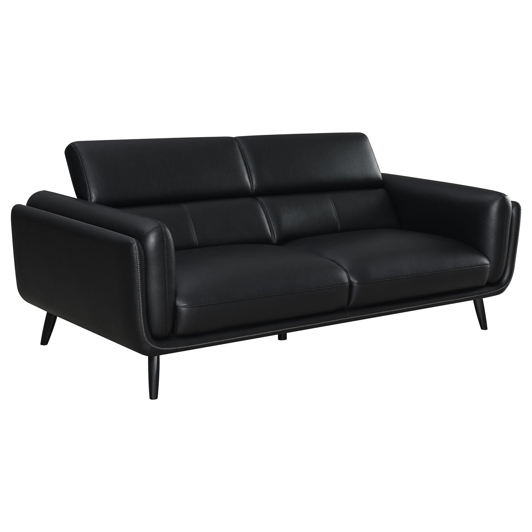 Shania Shania 2-piece Upholstered Low Back Sofa Set Black 509921-S2 - Ella Furniture