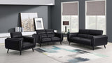 Shania Shania 3-piece Upholstered Low Back Sofa Set Black 509921-S3 - Ella Furniture