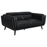 Shania Shania 3-piece Upholstered Low Back Sofa Set Black 509921-S3 - Ella Furniture