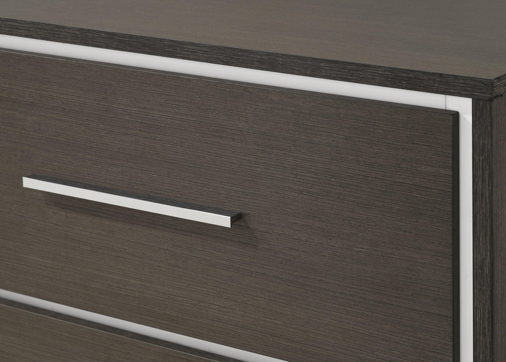 Sharpe Gray/White Modern Solid Wood And Veneers 6-Drawers Dresser - Ella Furniture