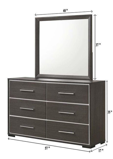 Sharpe Gray/White Modern Solid Wood And Veneers Fabric Upholstered Tufted Bedroom Set - Ella Furniture