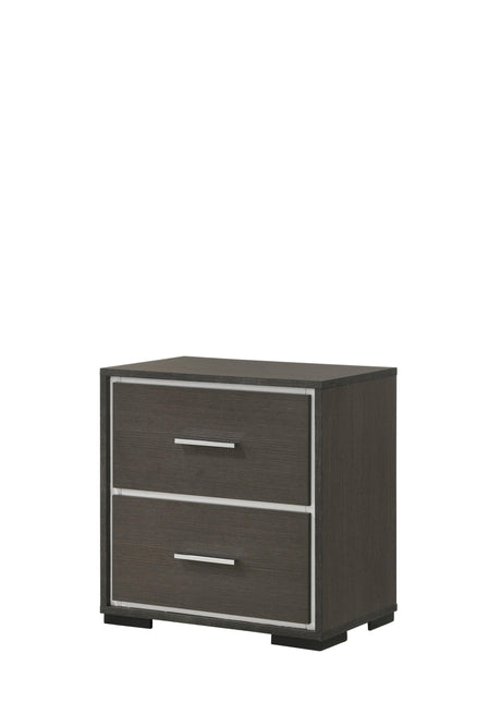 Sharpe Gray/White Modern Solid Wood And Veneers Fabric Upholstered Tufted Bedroom Set - Ella Furniture