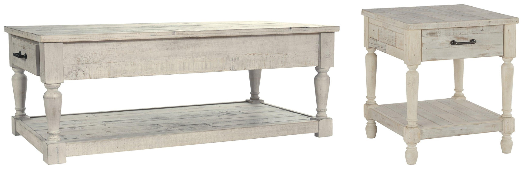 Shawnalore Whitewash Coffee Table With 1 End Table - Ella Furniture