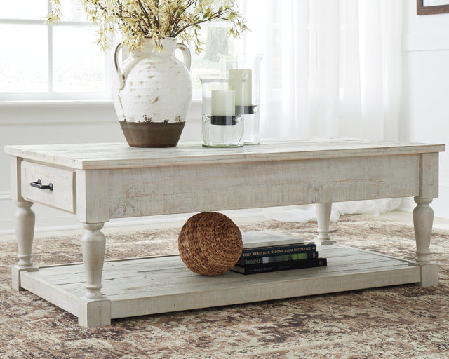 Shawnalore Whitewash Coffee Table With 1 End Table - Ella Furniture