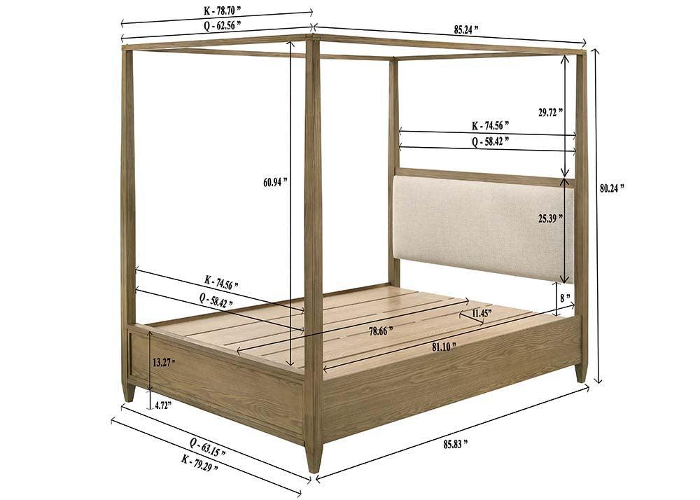 Sienna Brown Modern Contemporary Solid Wood And Veneers Queen Bed - Ella Furniture