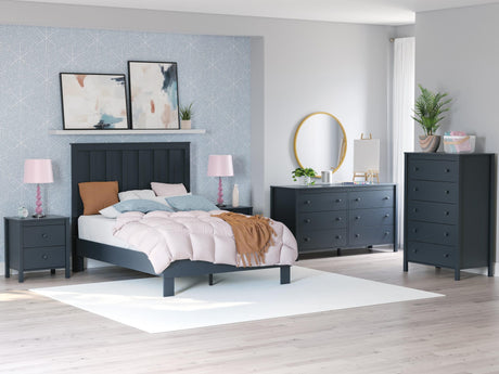 Simmenfort Navy Blue Full Platform Bed view 2