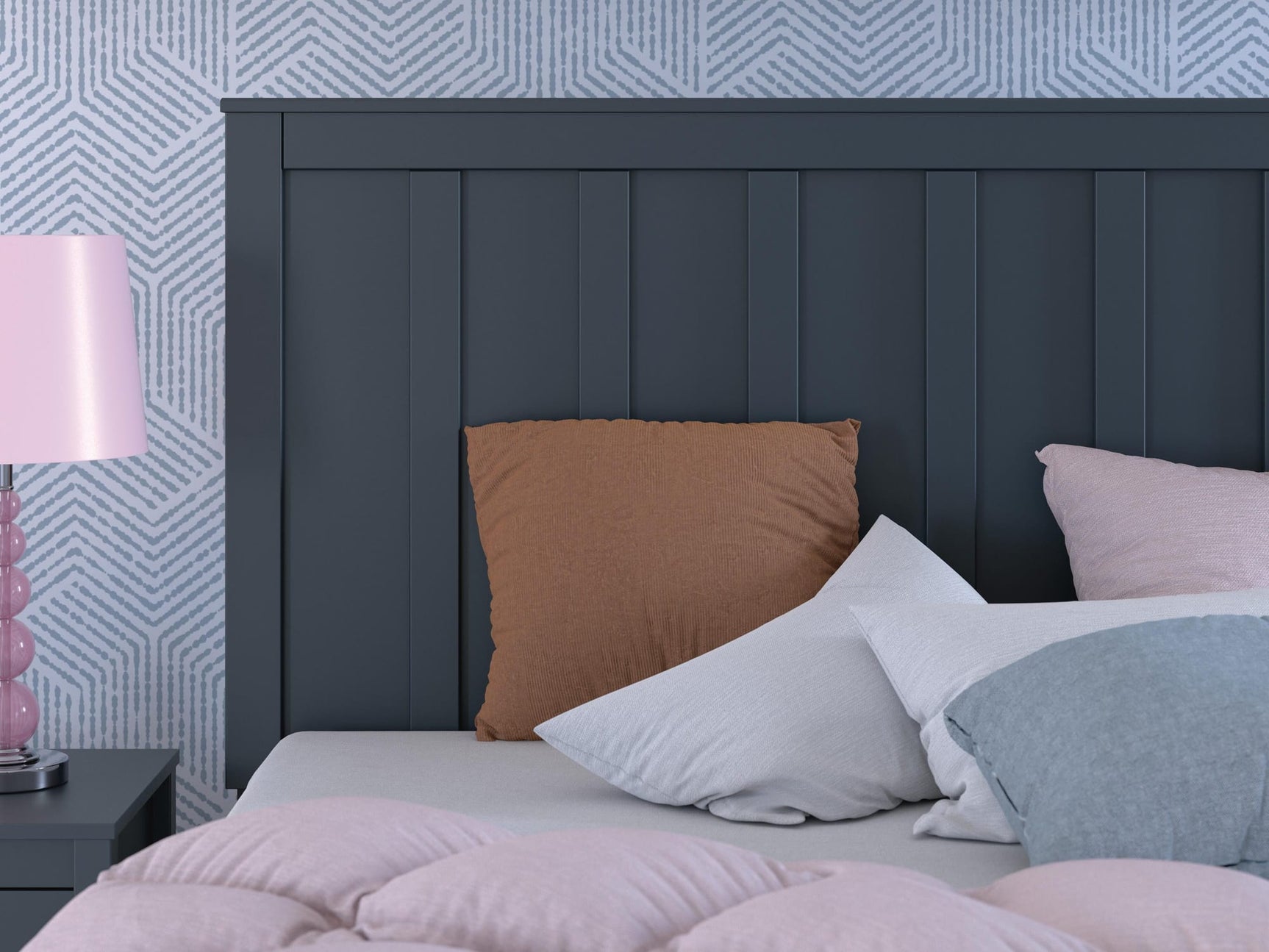 Simmenfort Navy Blue Full Platform Bed detail view