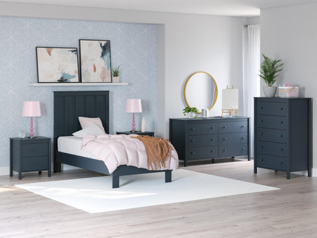 Simmenfort Navy Blue Twin Platform Bed view 2
