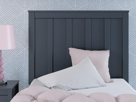 Simmenfort Navy Blue Twin Platform Bed detail view
