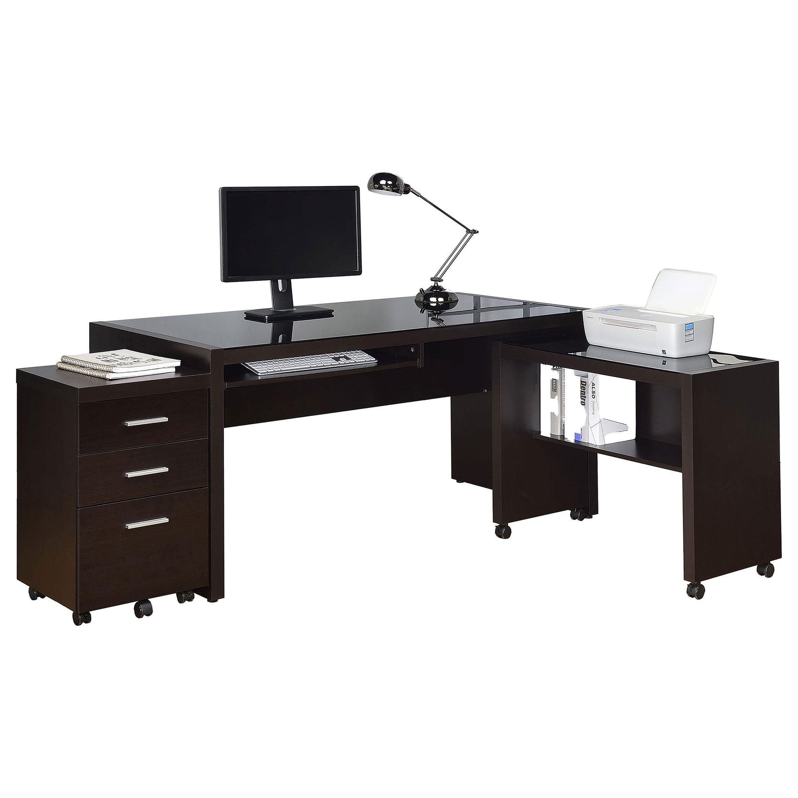 Skeena Skeena 3-piece Home Office Set Cappuccino 800901-S3 - Ella Furniture