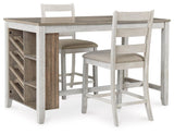 Skempton White/light Brown Counter Height Dining Table And 2 Barstools - Ella Furniture