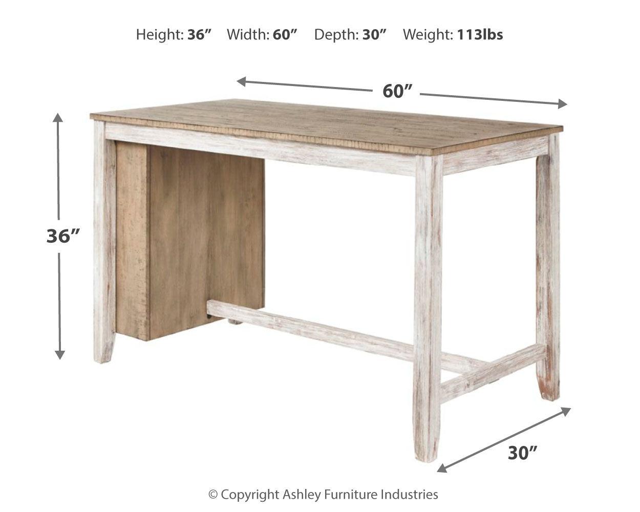 Skempton White/light Brown Counter Height Dining Table And 2 Barstools PKG001972 - D394-32 | D394-024 | D394-024 - Ella Furniture