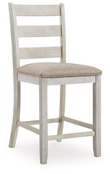 Skempton White/light Brown Counter Height Dining Table And 4 Barstools - Ella Furniture