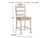 Skempton White/light Brown Counter Height Dining Table And 4 Barstools - Ella Furniture