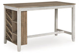 Skempton White/light Brown Counter Height Dining Table And 4 Barstools PKG001970 - D394-32 | D394-024 | D394-024 - Ella Furniture