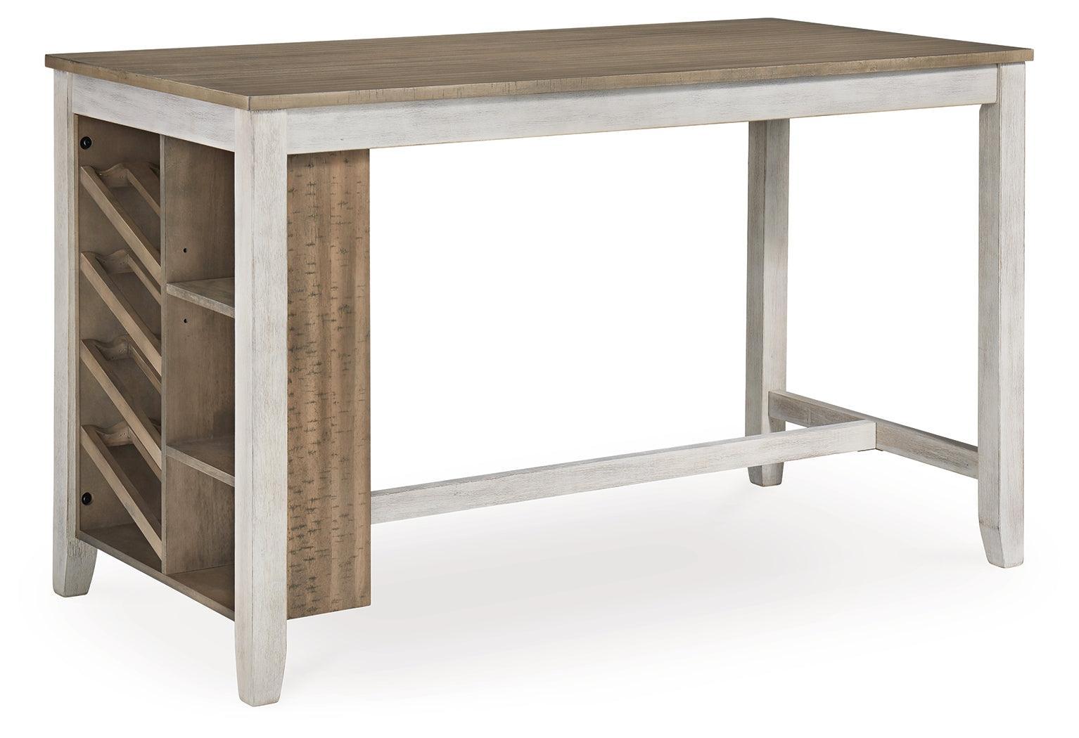 Skempton White/light Brown Counter Height Dining Table And 4 Barstools PKG001970 - D394-32 | D394-024 | D394-024 - Ella Furniture