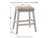 Skempton White/light Brown Counter Height Dining Table And 4 Barstools PKG001970 - D394-32 | D394-024 | D394-024 - Ella Furniture