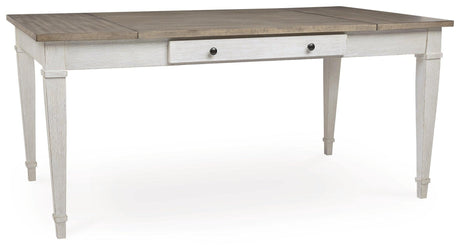 Skempton White/light Brown Rectangular Dining Room Set - Ella Furniture