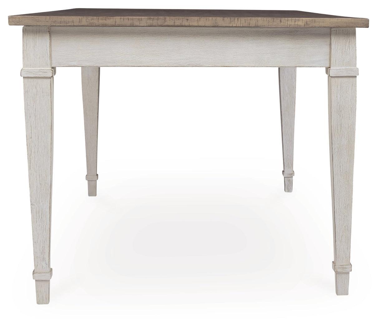Skempton White/light Brown Rectangular Dining Room Set - Ella Furniture