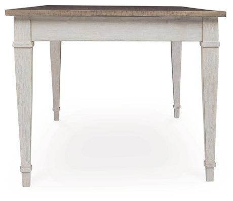 Skempton White/light Brown Rectangular Dining Room Set - Ella Furniture