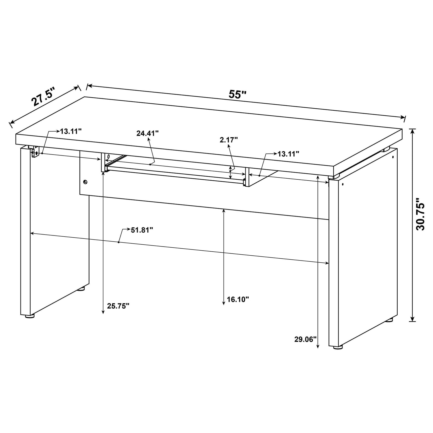 SKYLAR COLLECTION Skylar 2-piece Home Office Set L-Shape Desk with File Cabinet Cappuccino 800891-S4 - Ella Furniture