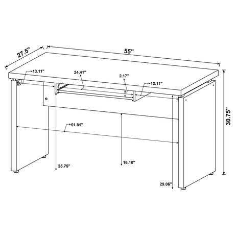 SKYLAR COLLECTION Skylar 2-piece Home Office Set L-Shape Desk with File Cabinet Cappuccino 800891-S4 - Ella Furniture