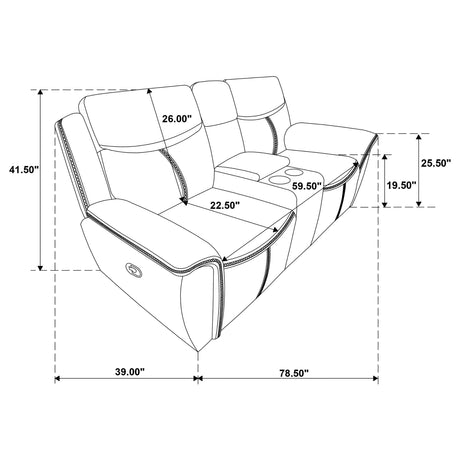 Sloane 2-piece Upholstered Reclining Sofa Set Blue 610271-S2 - Ella Furniture