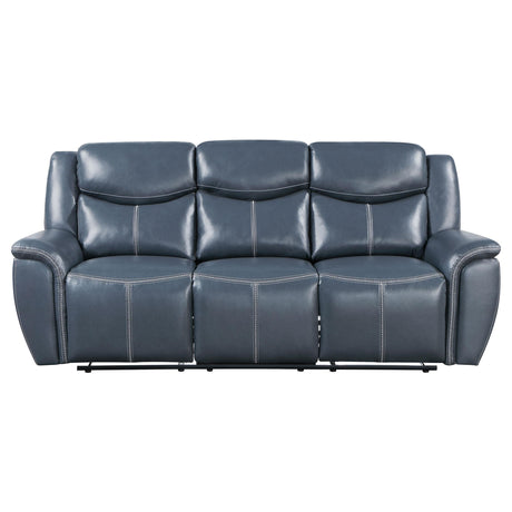 Sloane 2-piece Upholstered Reclining Sofa Set Blue 610271-S2 - Ella Furniture