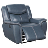 Sloane Upholstered Motion Recliner Chair Blue 610273 - Ella Furniture