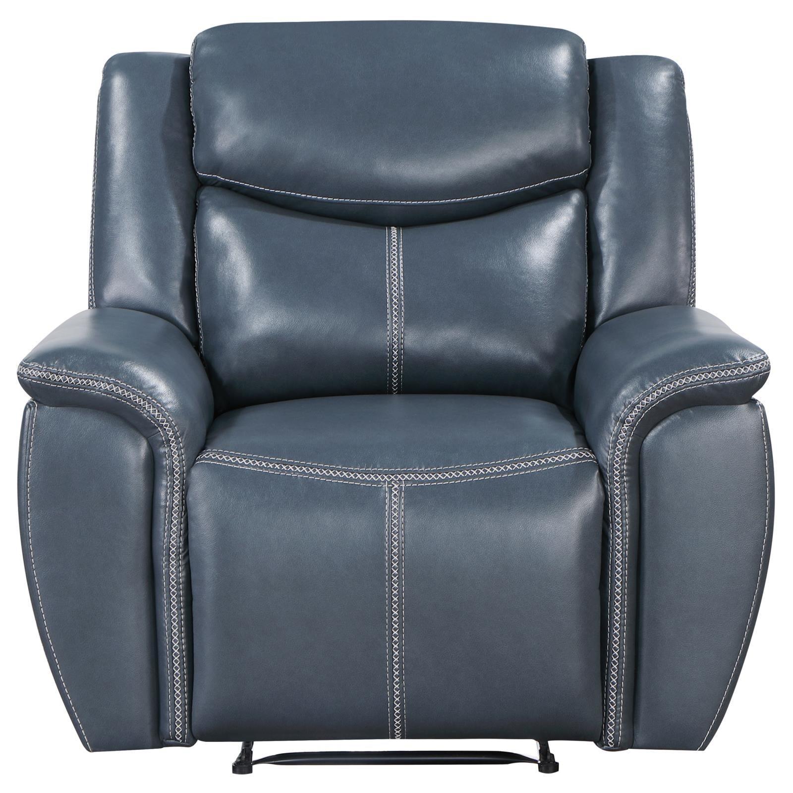 Sloane Upholstered Motion Recliner Chair Blue 610273 - Ella Furniture