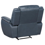Sloane Upholstered Motion Recliner Chair Blue 610273 - Ella Furniture