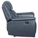 Sloane Upholstered Motion Recliner Chair Blue 610273 - Ella Furniture