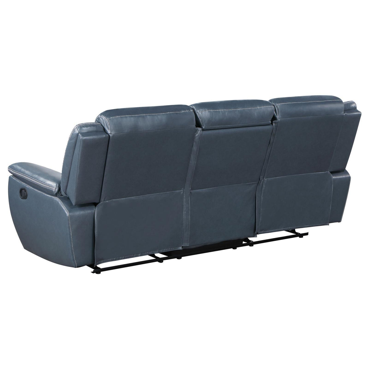 Sloane Upholstered Motion Reclining Sofa With Drop Down Table Blue 610271 - Ella Furniture